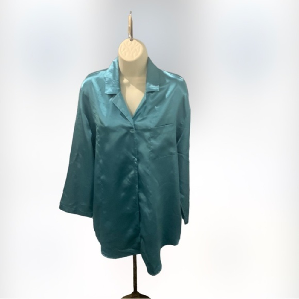 Y2k Victoria Secret Med Small Pajama Shirt Green